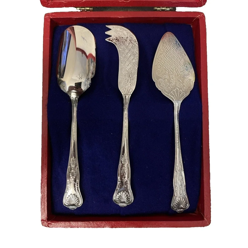 Leonard Silver Plated 3-Piece Serving Set In Red‎ Display Box